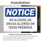 Signmission No Alcohol Or Drugs Allowed On These, 14 in W x Rectangle, Vinyl Decal OS-2PACK-NS-D-1014-L-16000 - alternate 2